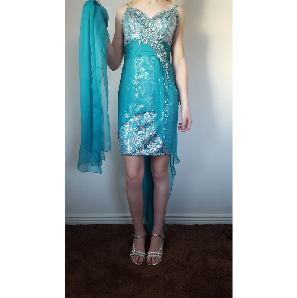 Teal homecoming/prom dress